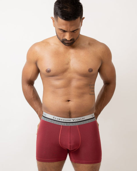 Maroon- Super Soft Long Leg Boxer Brief