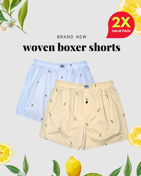 2X Pack - Cotton Woven Boxer Shorts 01